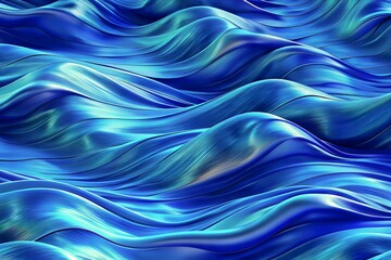 Dynamic Flowing Blue Waves Abstract Artwork Design Texture