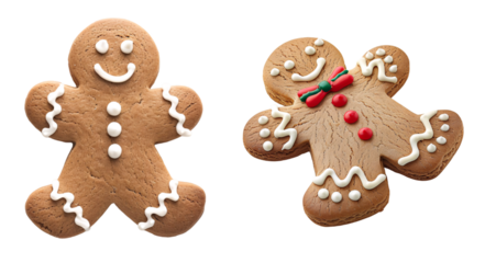 Christmas gingerbread man with bow cookie 