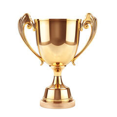 Gold winner trophy cup for championship isolated in white background