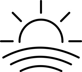 Sun icon. Weather symbol. Linear style.