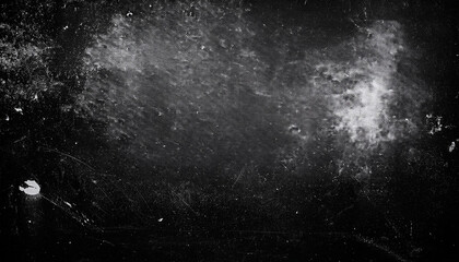 Abstract Textured Black Background with White Dusty Scratches and Grunge Marks, Ideal for Artistic Designs and Urban Aesthetic Projects