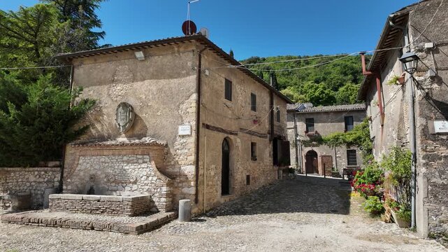 The picturesque Farfa village, in the Province of Rieti, Lazio, Italy.