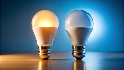 A Symphony of Hues: Two LED Bulbs in a Vibrant Spectrum  Generative AI