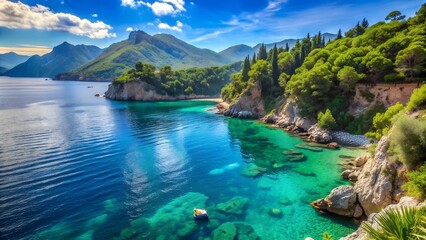 A Breathtaking View of the Montenegrin Coastline  Generative AI