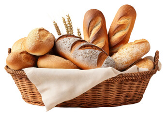 PNG Basket bread food bun.