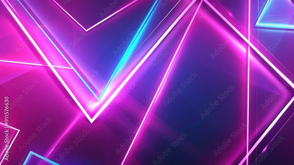 Aufkleber vibrant neon lines creating dynamic patterns against a dark background at night