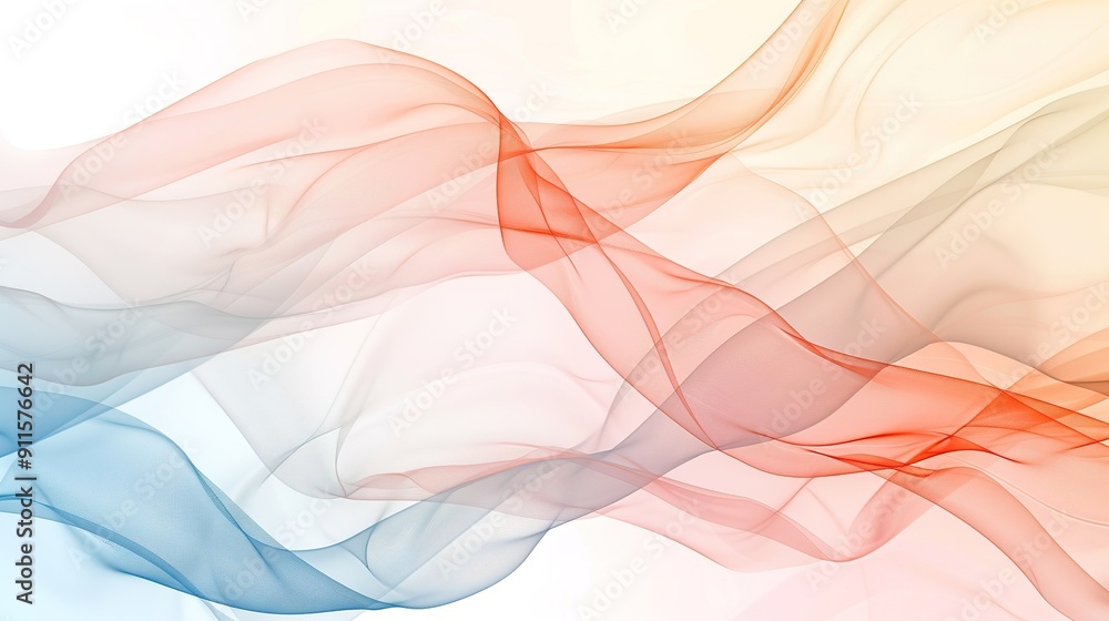 Poster abstract flowing colorful fabric shapes creating a soft etherial background for artistic design