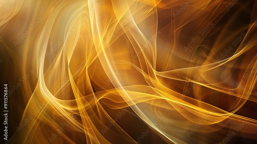 Poster beautiful abstract swirls of golden light and soft textures in motion