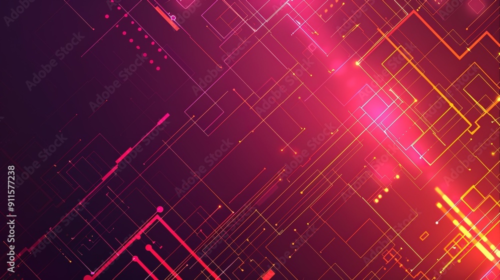 Poster dynamic abstract digital background with geometric patterns and vibrant colors created in a modern a