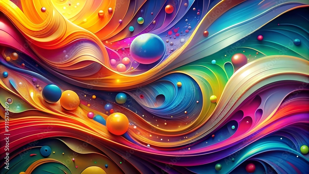 Poster a symphony of colors: a vibrant abstract composition generative ai