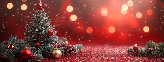 Christmas wallpaper facebook cover background with Christmas balls and black space 