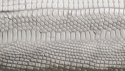 Fototapeta premium Close-Up of Textured Gray Crocodile Leather Pattern, Highlighting Intricate Scales and Natural Surface Variations, Perfect for Luxury Upholstery Design Concepts