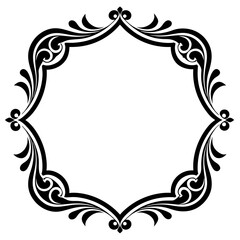 Modern Vector Corner Pattern Border Frames - Black Silhouette Line Art Design for Logos and Clipart