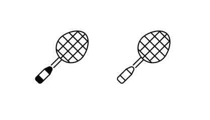 Badminton Racket icon design with white background stock illustration