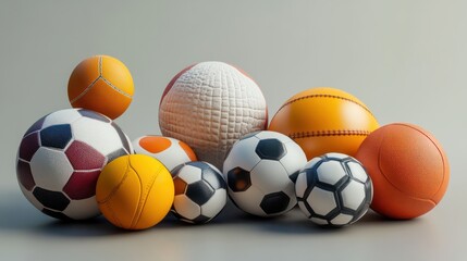 a group of different sports balls