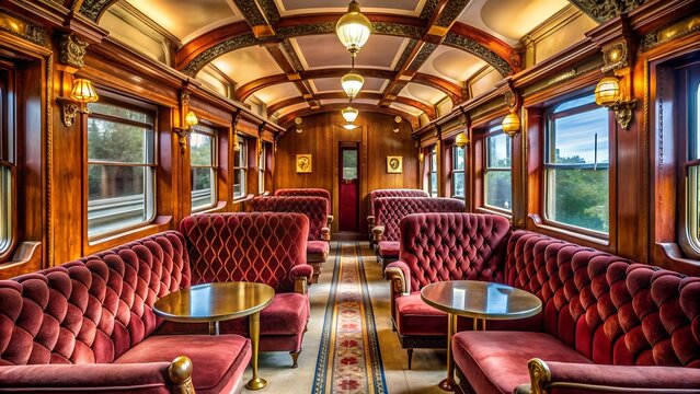 A Timeless Journey: The Grand Victorian Railway Carriage  generative AI