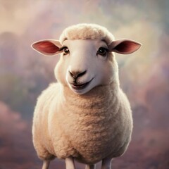 Portrait illustration of a charismatic sheep