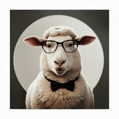 Portrait illustration of a charismatic sheep