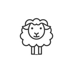 Obraz premium Line Art Illustration of a Cartoon Sheep