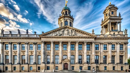 Obraz premium A Tapestry of Time: The Neoclassical Facade of the Old Town Hall, Berlin Generative AI