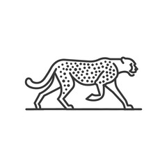 Fototapeta premium Line Art Illustration of a Cheetah in Motion