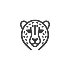 Line Art Illustration of a Cheetahs Face