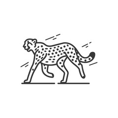 Fototapeta premium Line Art Illustration of a Cheetah Running