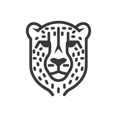 Line Art Illustration of a Cheetahs Head with Spots