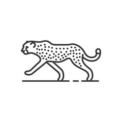 Fototapeta premium Line Art Illustration of a Cheetah Walking