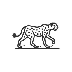 Fototapeta premium Line Art Illustration of a Cheetah Walking