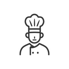 Obraz premium Line Art Illustration of a Chef Wearing a Hat