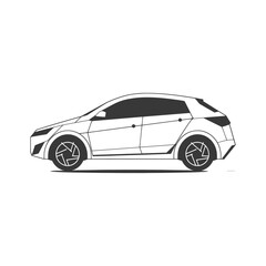 Side View Outline of a Modern Car