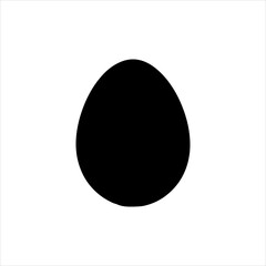 Single egg silhouette vector illustration on white background