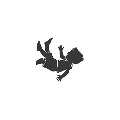 Obraz premium Silhouette of a Child Falling Backwards