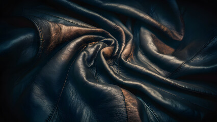 Close-up of leather with stitching details.