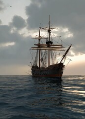 Obraz premium ship in the sea