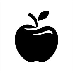 Apple silhouette vector illustration on white background