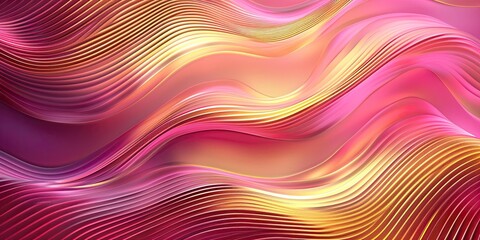 Obraz premium Wavy abstract background in pink and gold.