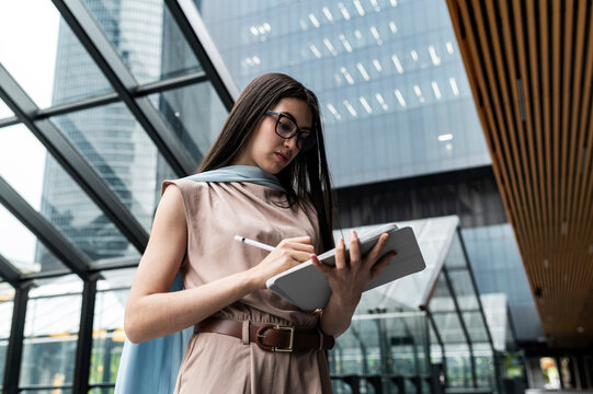 Creative graphic designer drawing with digital tablet 