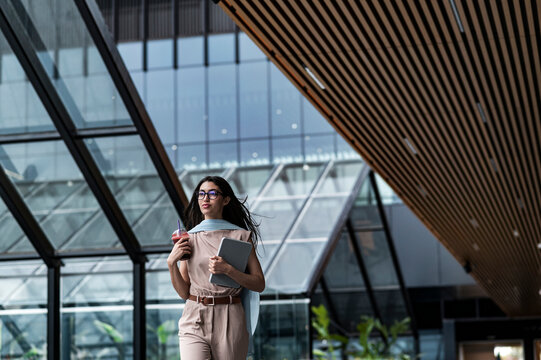 Woman executive looking to future in corporate environment