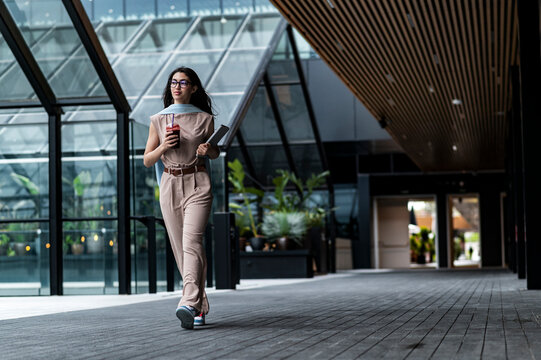 Healthy woman university student at college campus