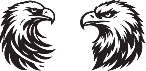 Eagle head silhouette vector art illustration