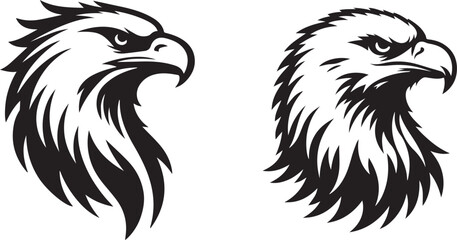 Eagle head silhouette vector art illustration