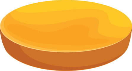 Round sponge is being used to apply makeup, foundation, cream, or powder