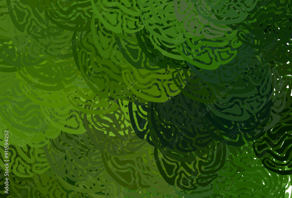 Poster dark green vector background with curved lines.