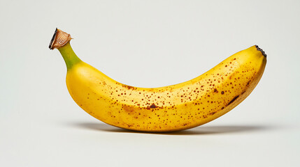 Fresh Ripe Banana with Vibrant Peel on White Background