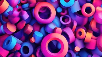 Gradient geometric shapes forming a dynamic pattern