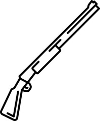 Shotgun icon. Weapon symbol. Linear style.