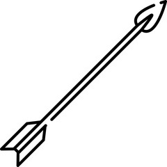Arrow icon. Weapon symbol. Linear style.