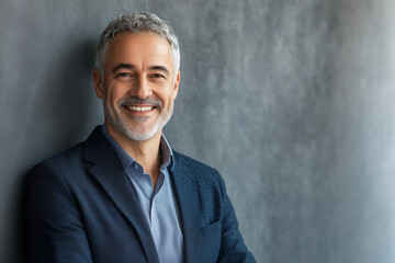 Portrait of a happy middle aged 50 years old professional business man